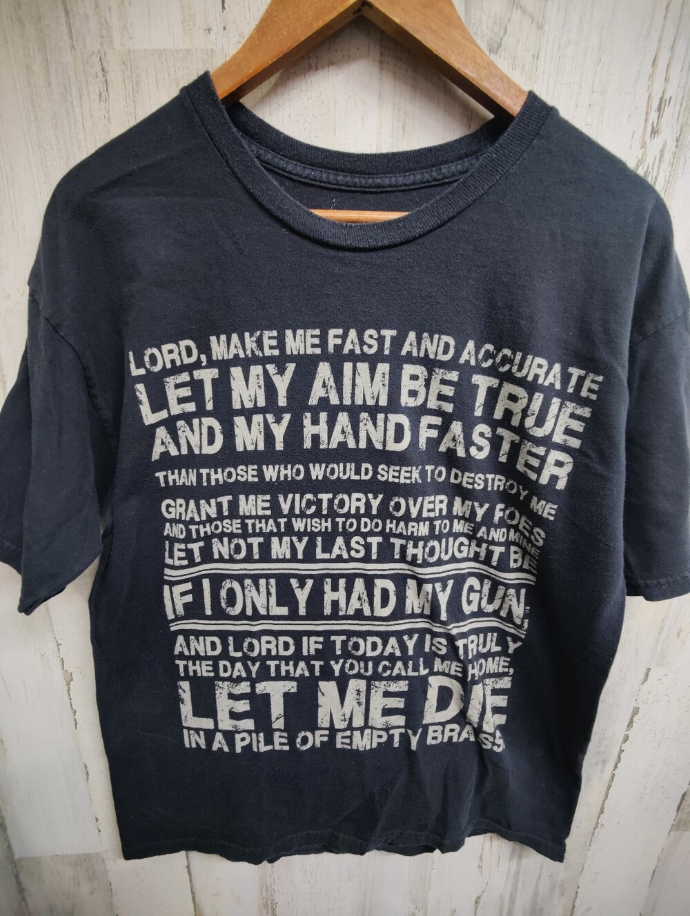Ranger Up Die in a Pile of Brass Prayer Graphic T-shirt Men's Large